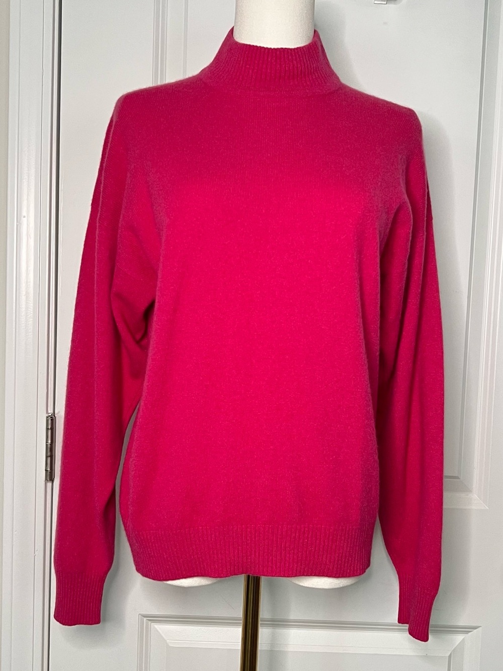 Charter Club 100% Cashmere Casual Sweater Women’s Sz M Pink Mock Neck